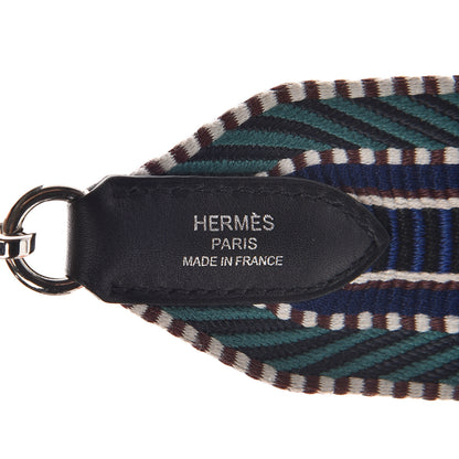 Hermes Toile Swift 50mm Sangle Cavale Shoulder Strap Malachite Bleu Electrique Black 4 of 6