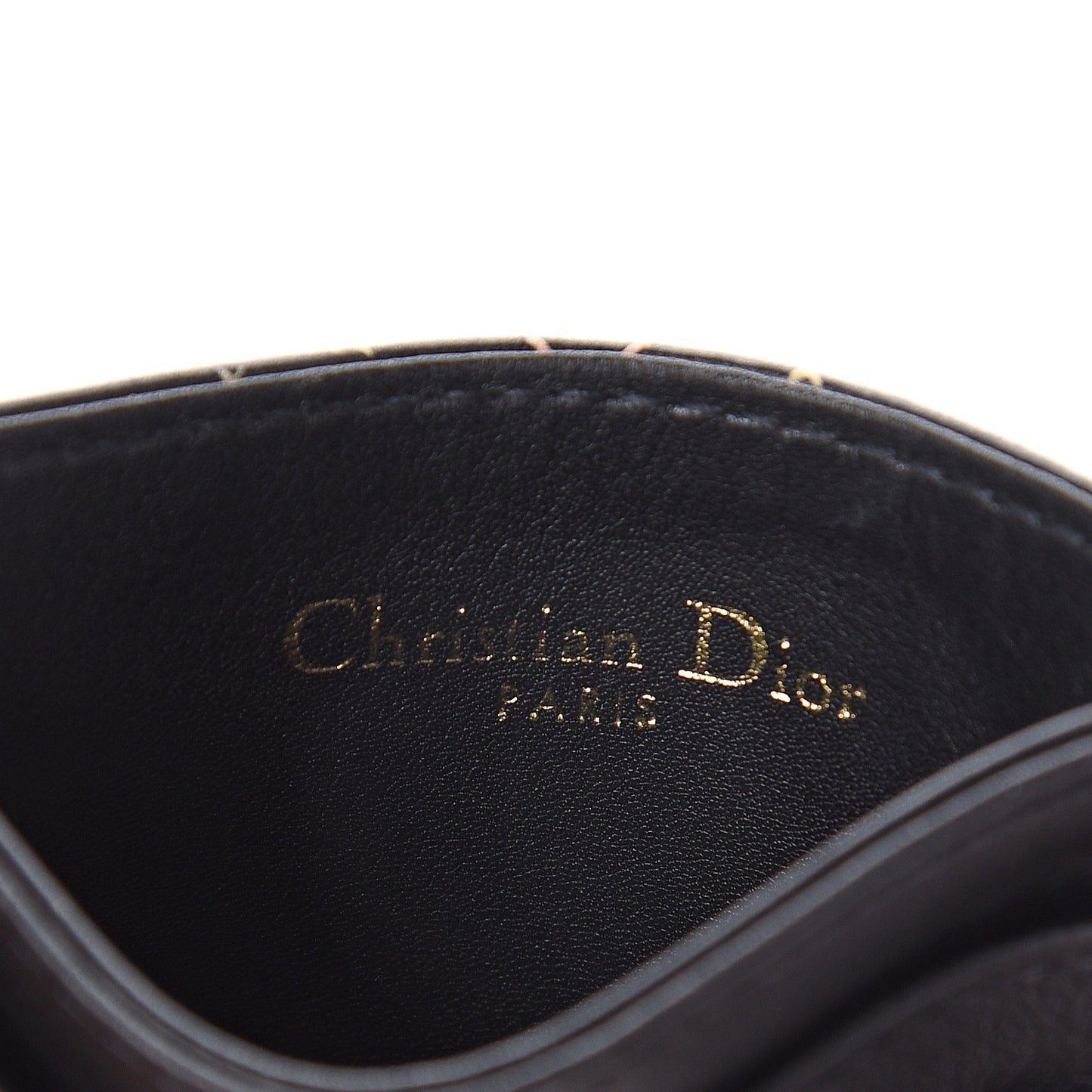 Calfskin Printed Nature Ballet Lady Dior Card Holder Blue