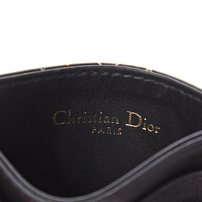 Christian Dior Calfskin Printed Nature Ballet Lady Dior Card Holder Blue 4 of 5