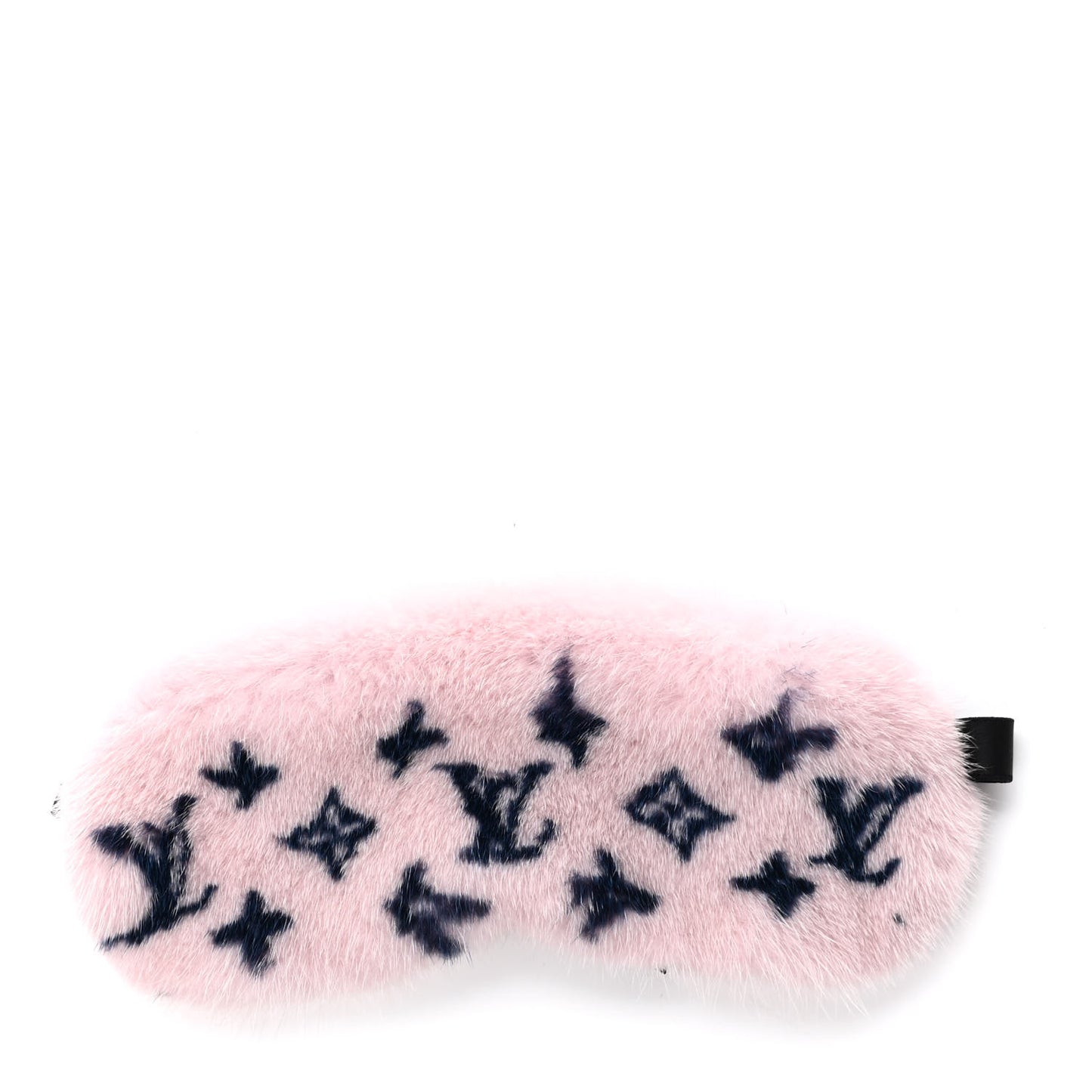 Monogram Mink Fur Sleep Mask Light Pink