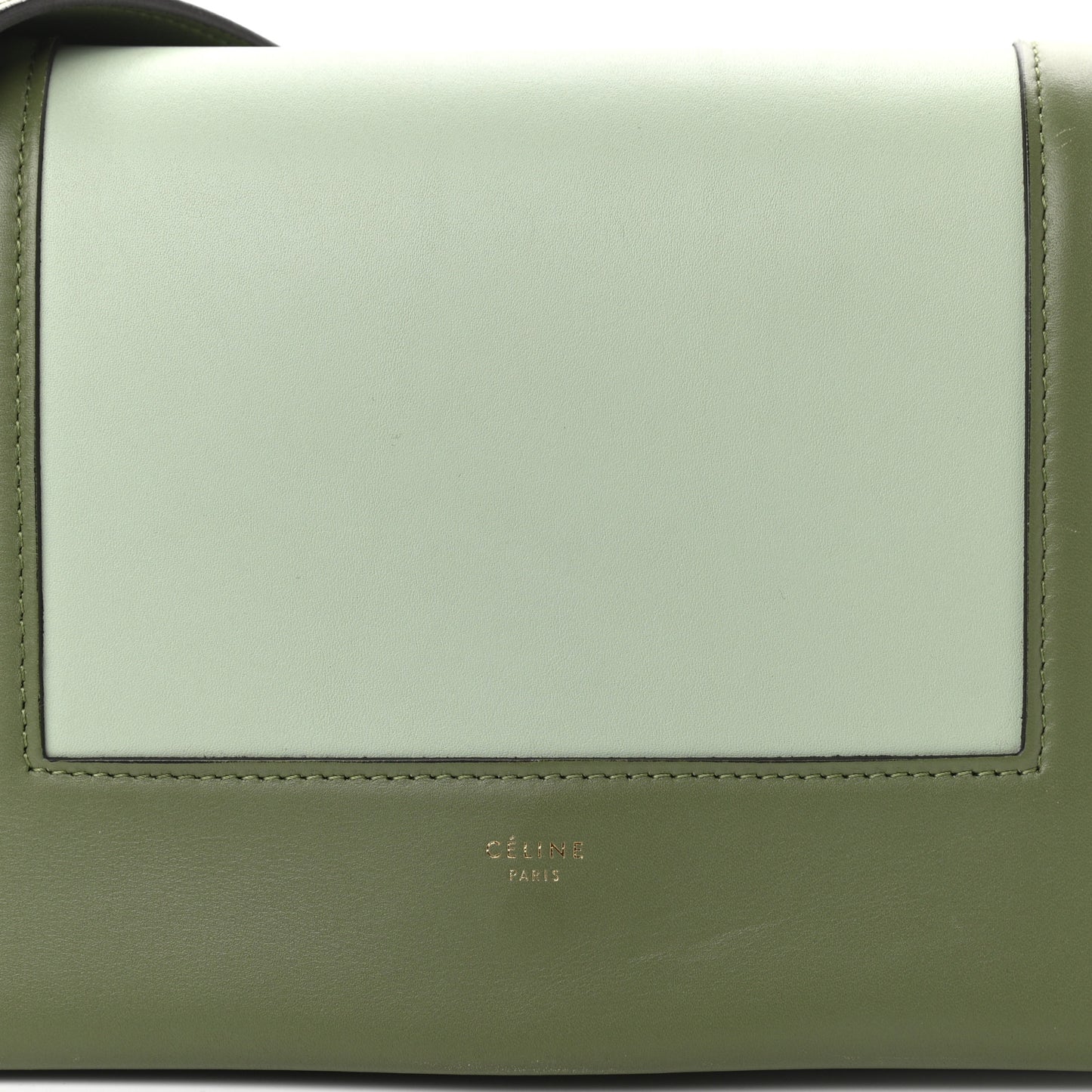 Shiny Smooth Calfskin Medium Frame Shoulder Bag Olive Pastel Green
