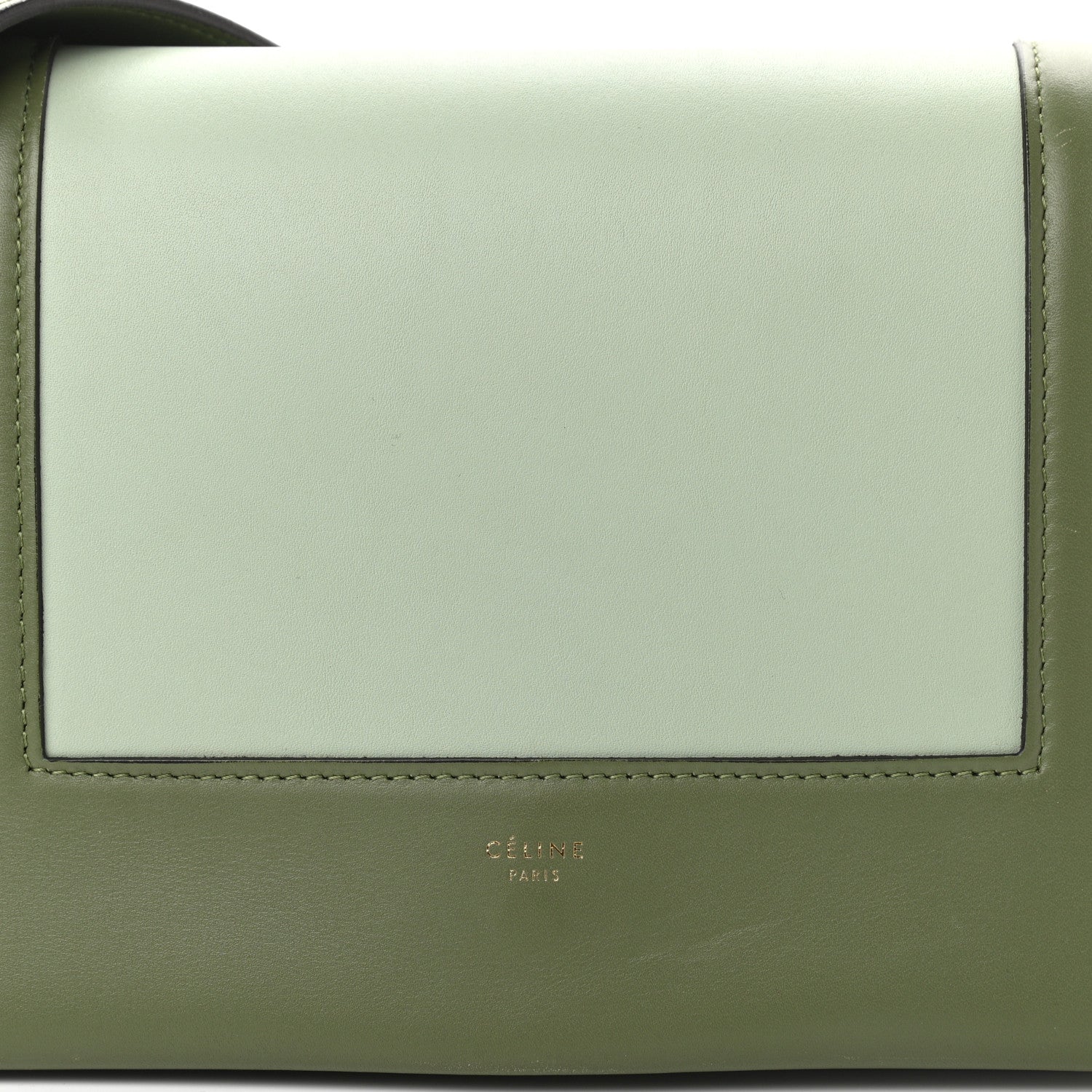 Celine Shiny Smooth Calfskin Medium Frame Shoulder Bag Olive Pastel Green 8 of 13