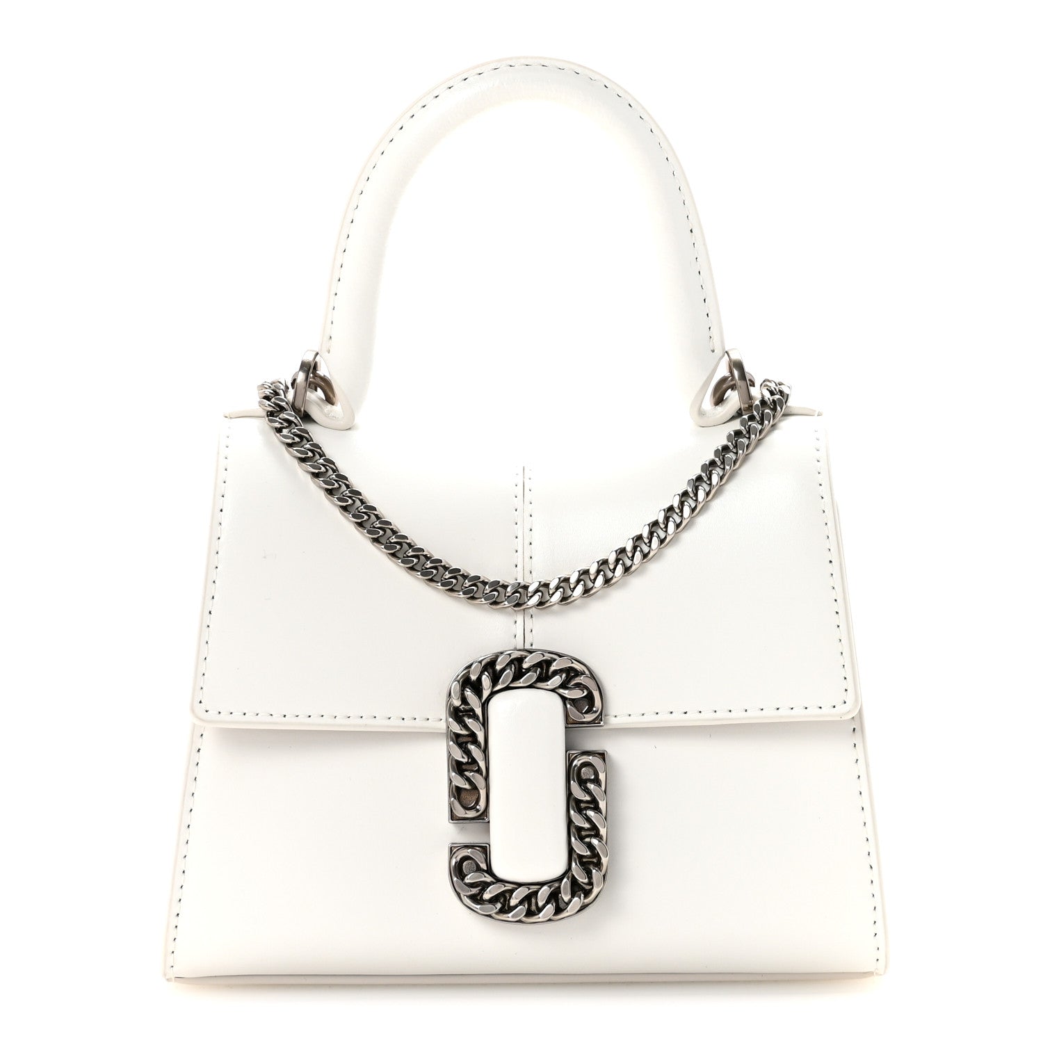 Marc Jacobs Calfskin The St Marc Mini Top Handle Bag White 1 of 9