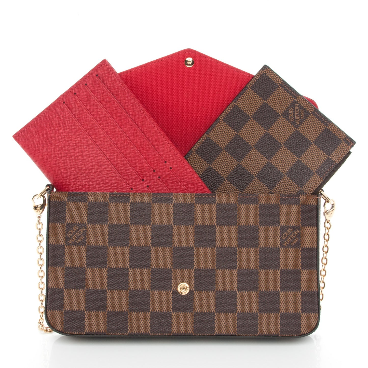 Damier Ebene Pochette Felicie Chain Wallet