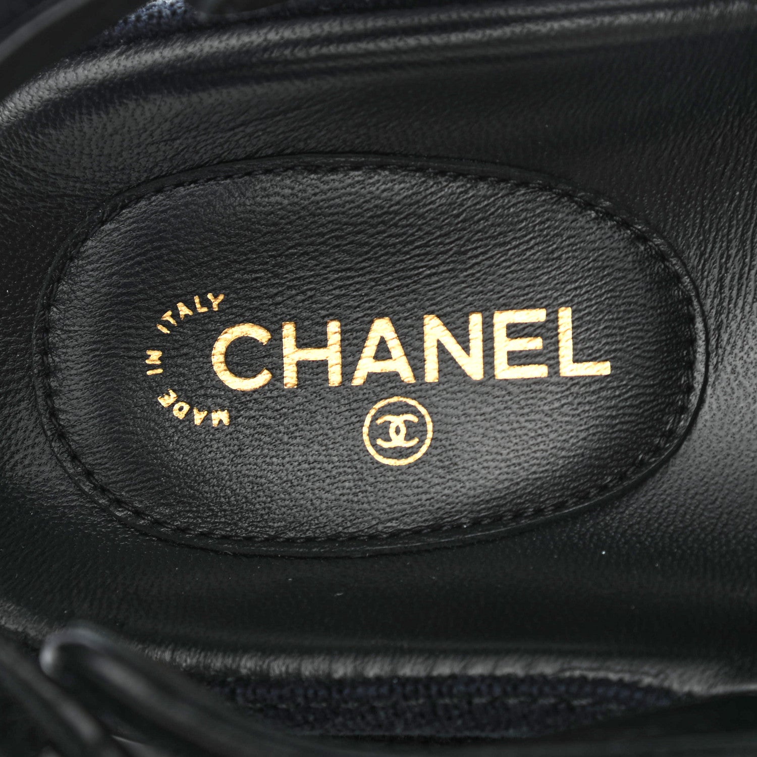 Chanel Velvet Velcro Dad Sandals 40 Navy Blue 7 of 9