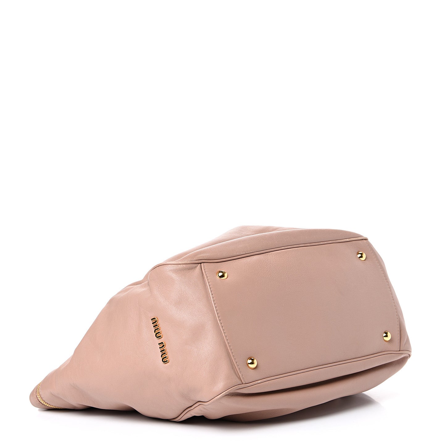 Vitello Lux Gathered Tote Cammeo