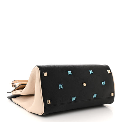 Salvatore Ferragamo Calfskin Large Studio Bag Dune Bone Black 3 of 9