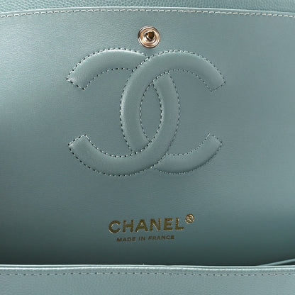 Chanel Caviar Quilted Medium Double Flap Light Blue 6 of 11