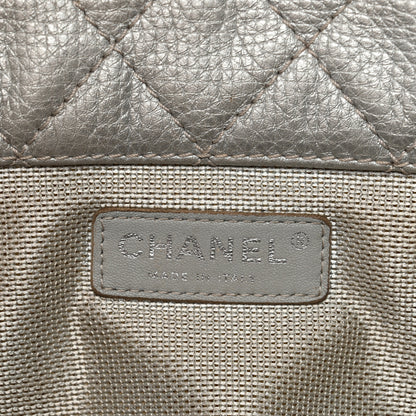 Chanel Metallic Calfskin Quilted XXL Travel Flap Bag Silver 8 of 18