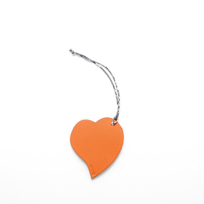 Hermes Togo Epsom Petit H Heart Bag Charm Bougainvillea Mangue 3 of 4