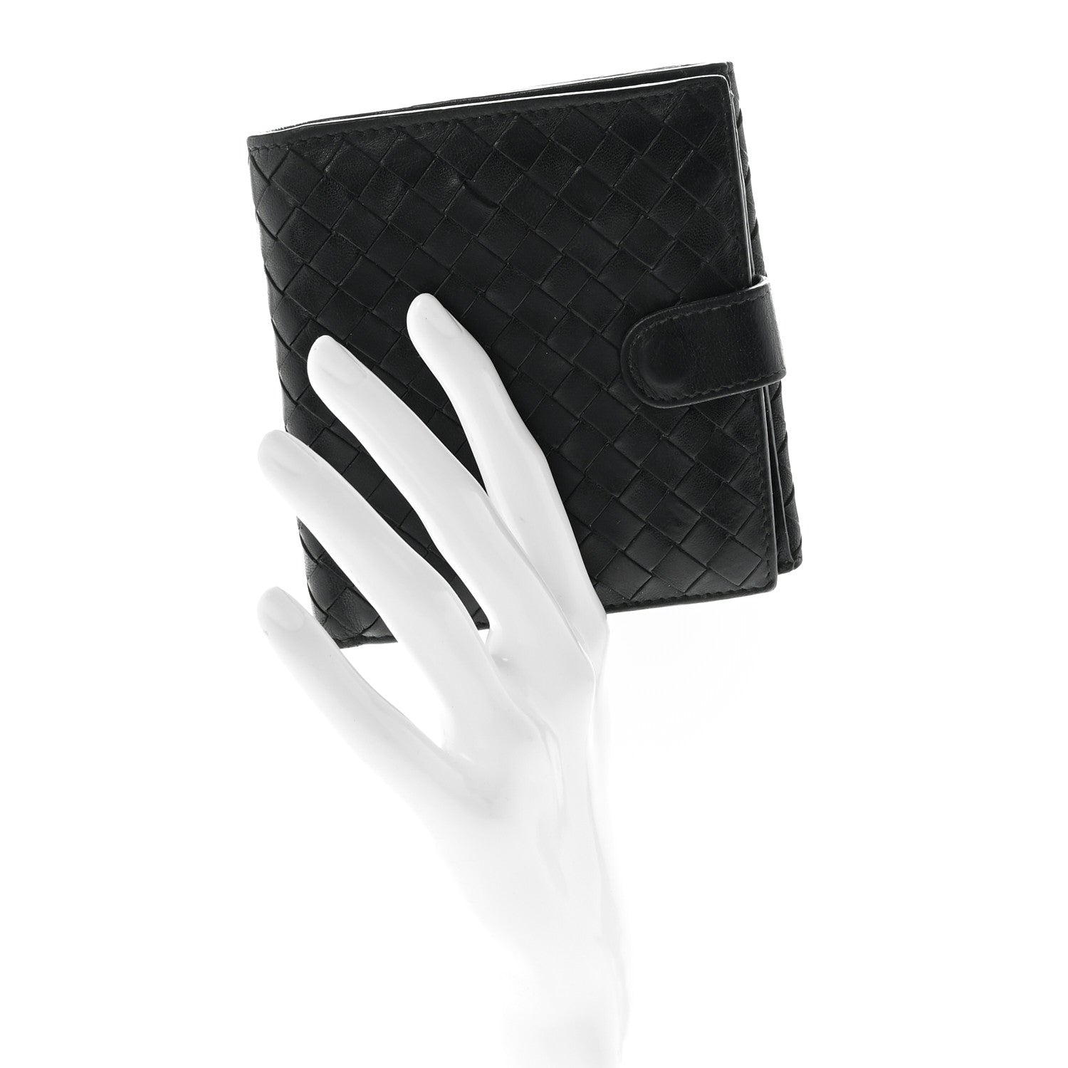 Bottega Veneta Nappa Intrecciato French Flap Wallet Black 2 of 7