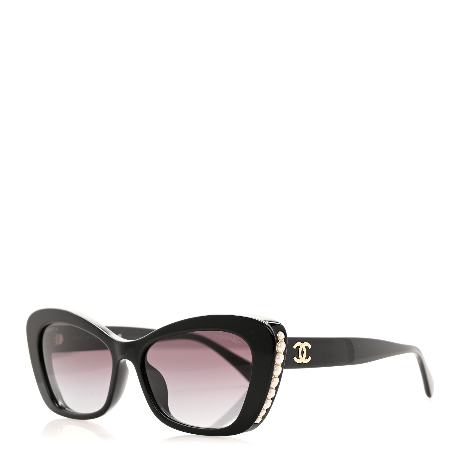 Chanel Acetate Pearl Cat Eye CC Sunglasses 5481-H-A Black 1 of 8