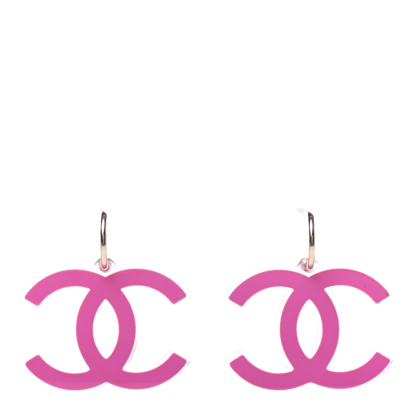 Lucite CC Drop Earrings Pink