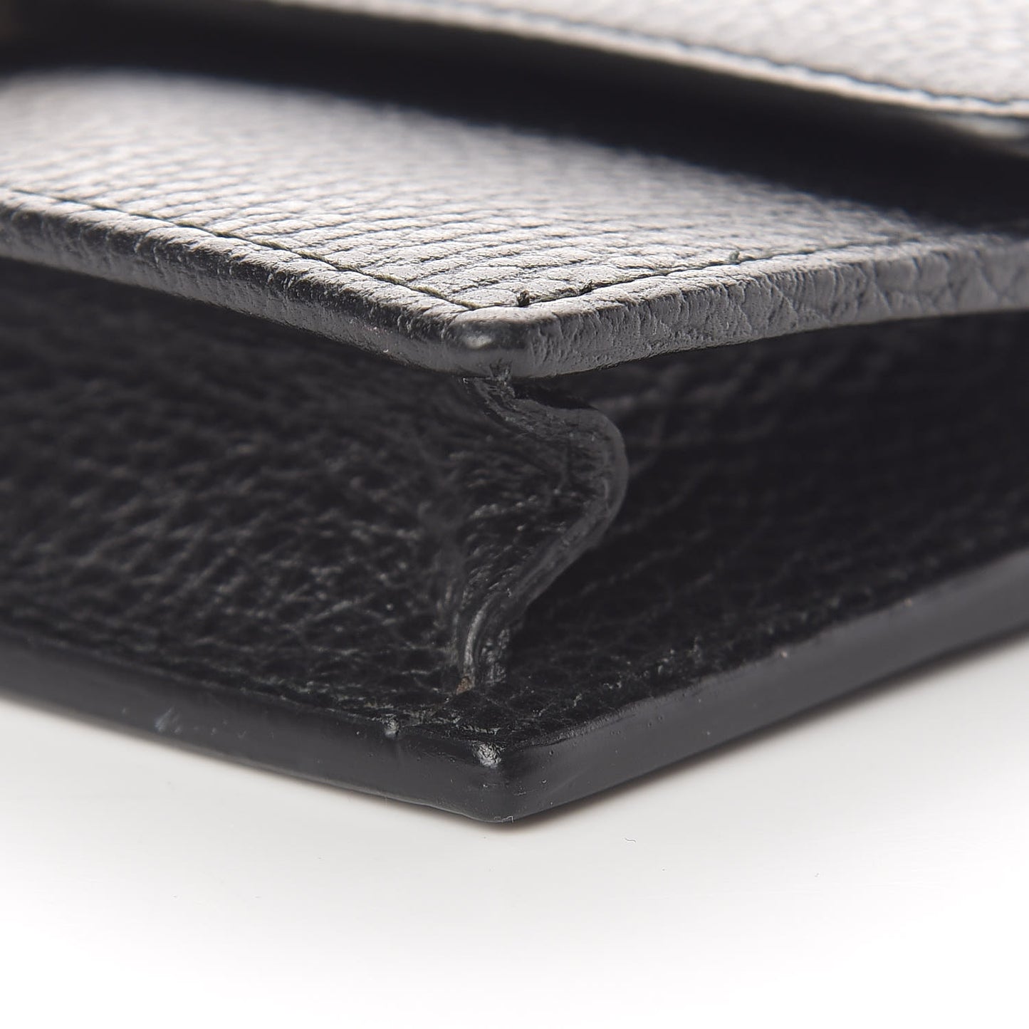 Dollar Calfskin Interlocking G Chain Wallet Black