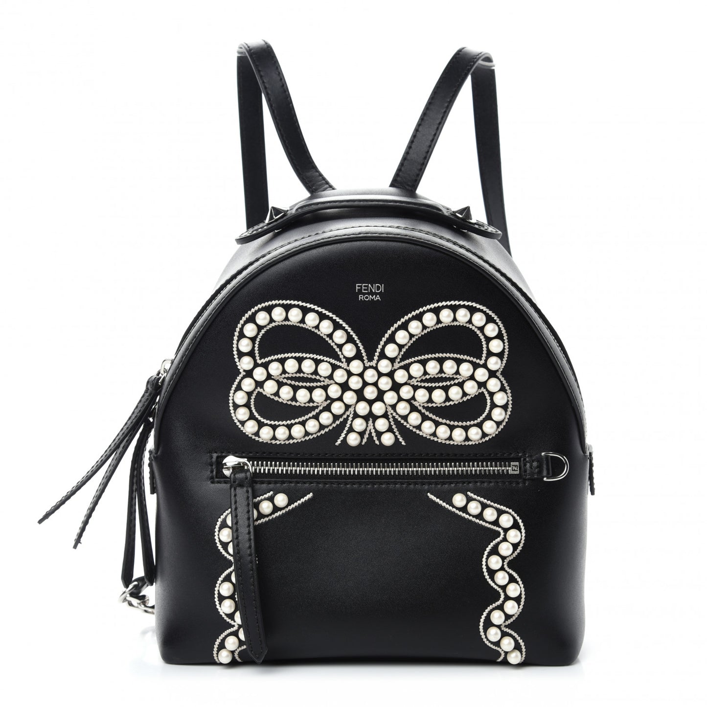 Vitello Liberty Pearl Romantic Bow Mini Backpack Black