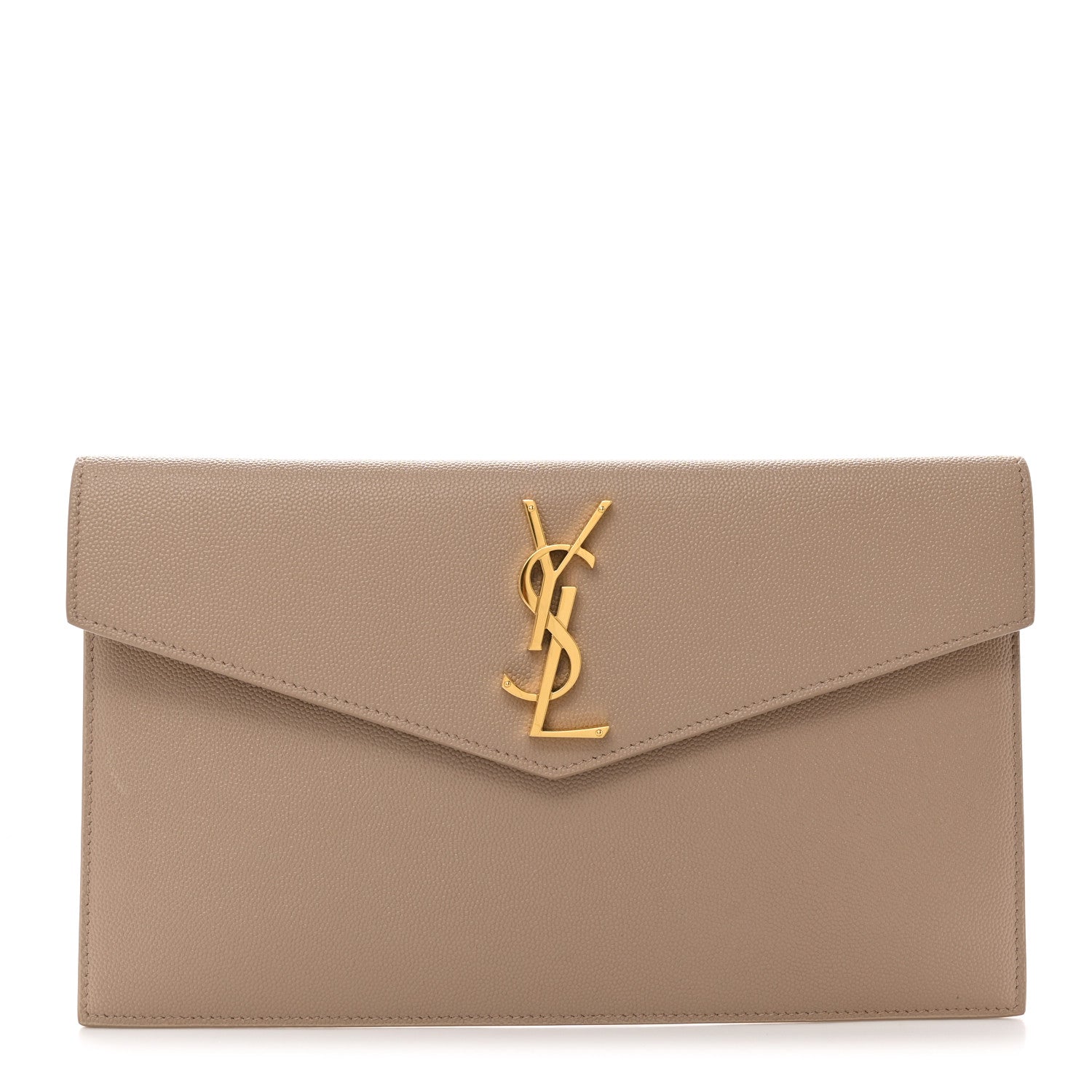 Saint Laurent Grain De Poudre Uptown Pouch Dark Beige 1 of 7
