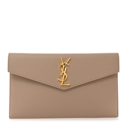 Saint Laurent Grain De Poudre Uptown Pouch Dark Beige 1 of 7