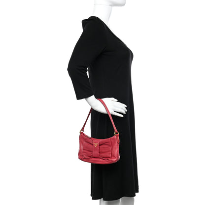 Prada Nappa Fiocco Bow Pochette Peonia 2 of 12