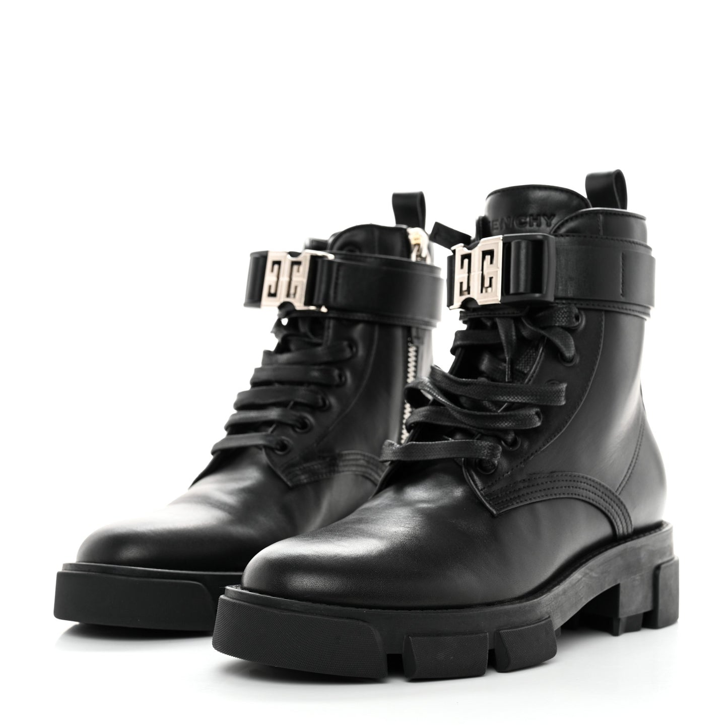 Calfskin Combat Boots 38 Black