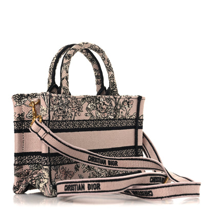 Christian Dior Canvas Embroidered Mini Book Tote With Strap Pink Multicolor 3 of 11