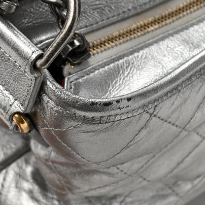Chanel Metallic Aged Calfskin Quilted Medium Gabrielle Hobo Silver 16 of 16