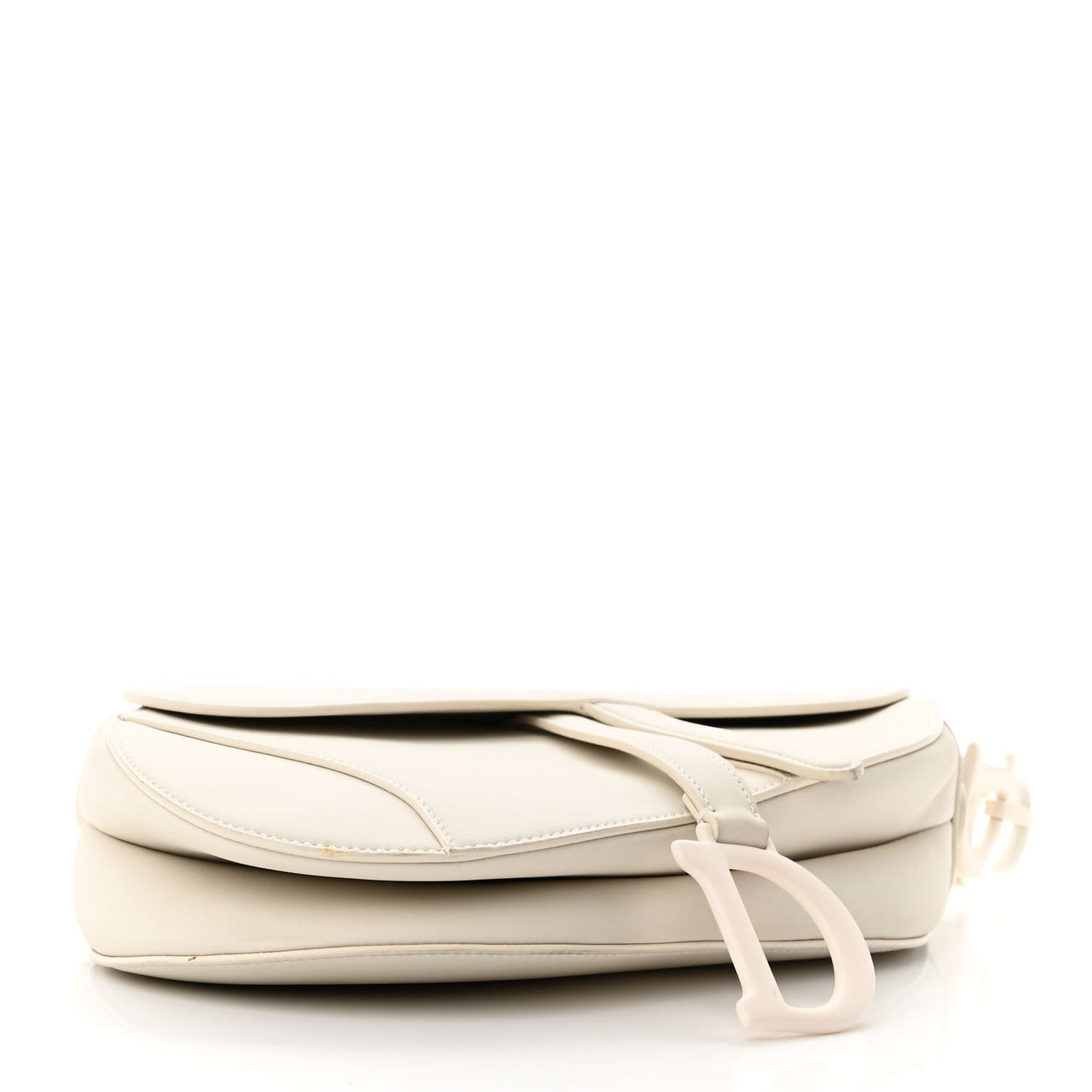 Ultra Matte Calfskin Saddle Bag Off White