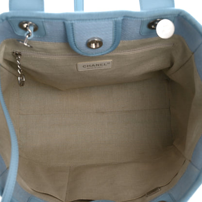 Chanel Mixed Fibers Small Deauville Tote Light Blue 6 of 12