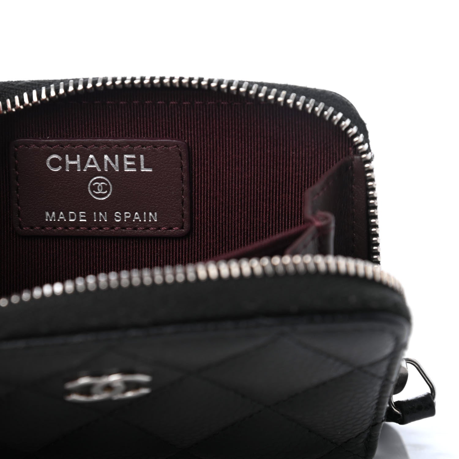 Chanel Caviar Quilted Zip Coin Purse Black 6 of 7