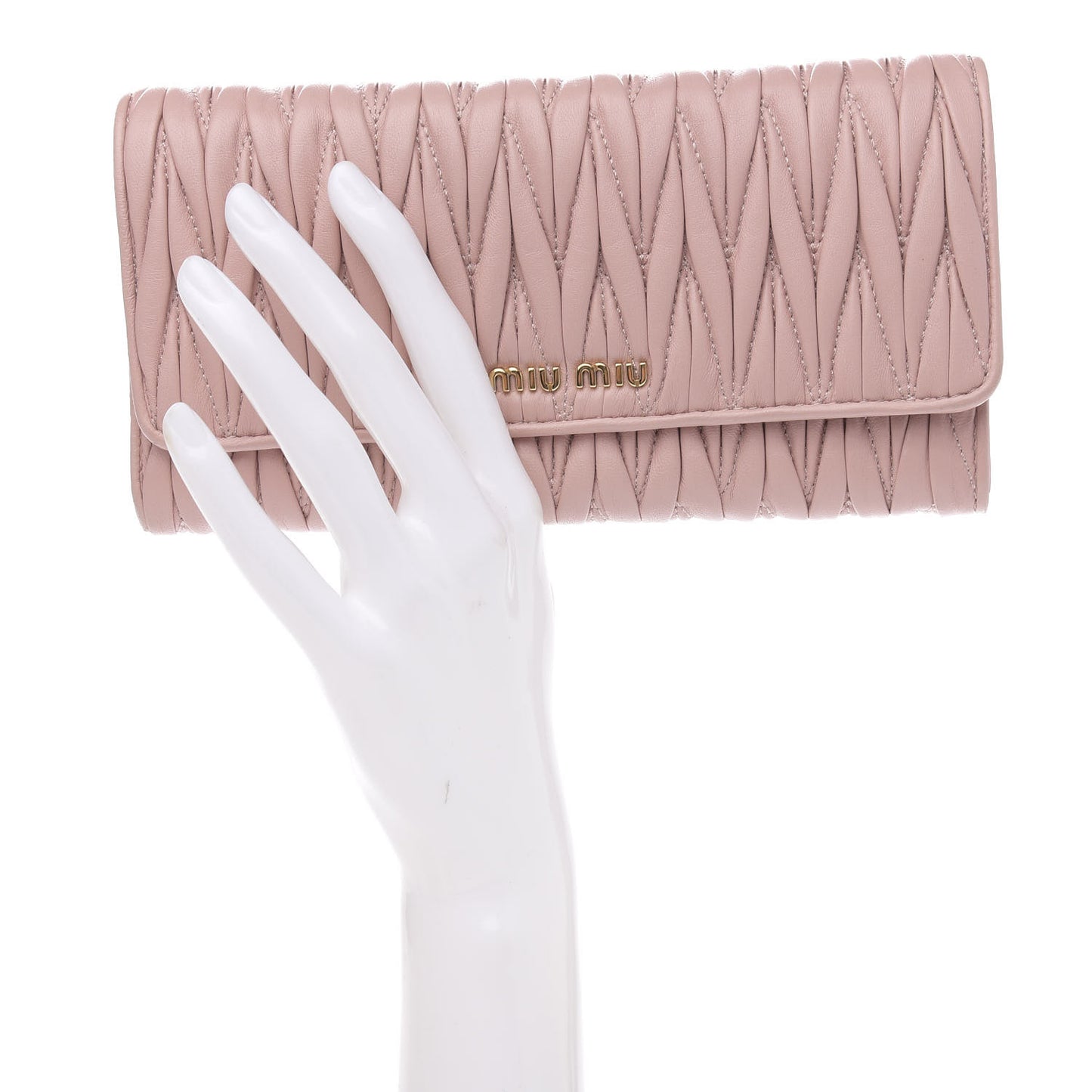 Nappa Matelasse Flap Wallet Cammeo
