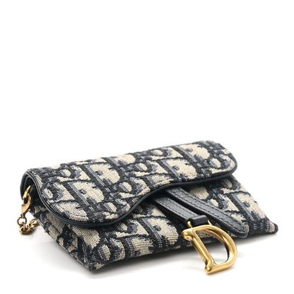 Christian Dior Oblique Nano Saddle Chain Pouch Blue 4 of 8