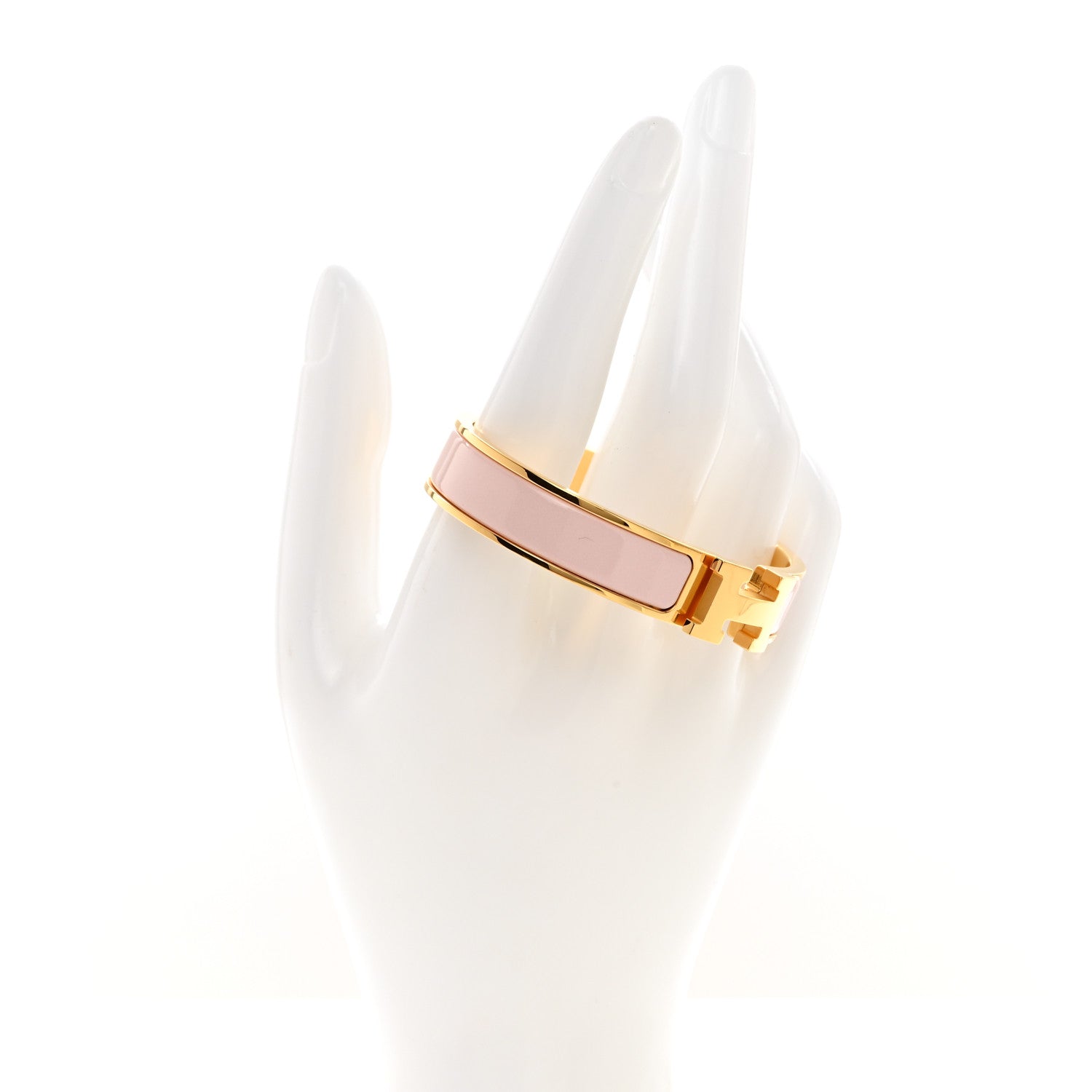 Hermes Enamel Narrow Clic Clac H Bracelet PM Rose Candeur 2 of 5