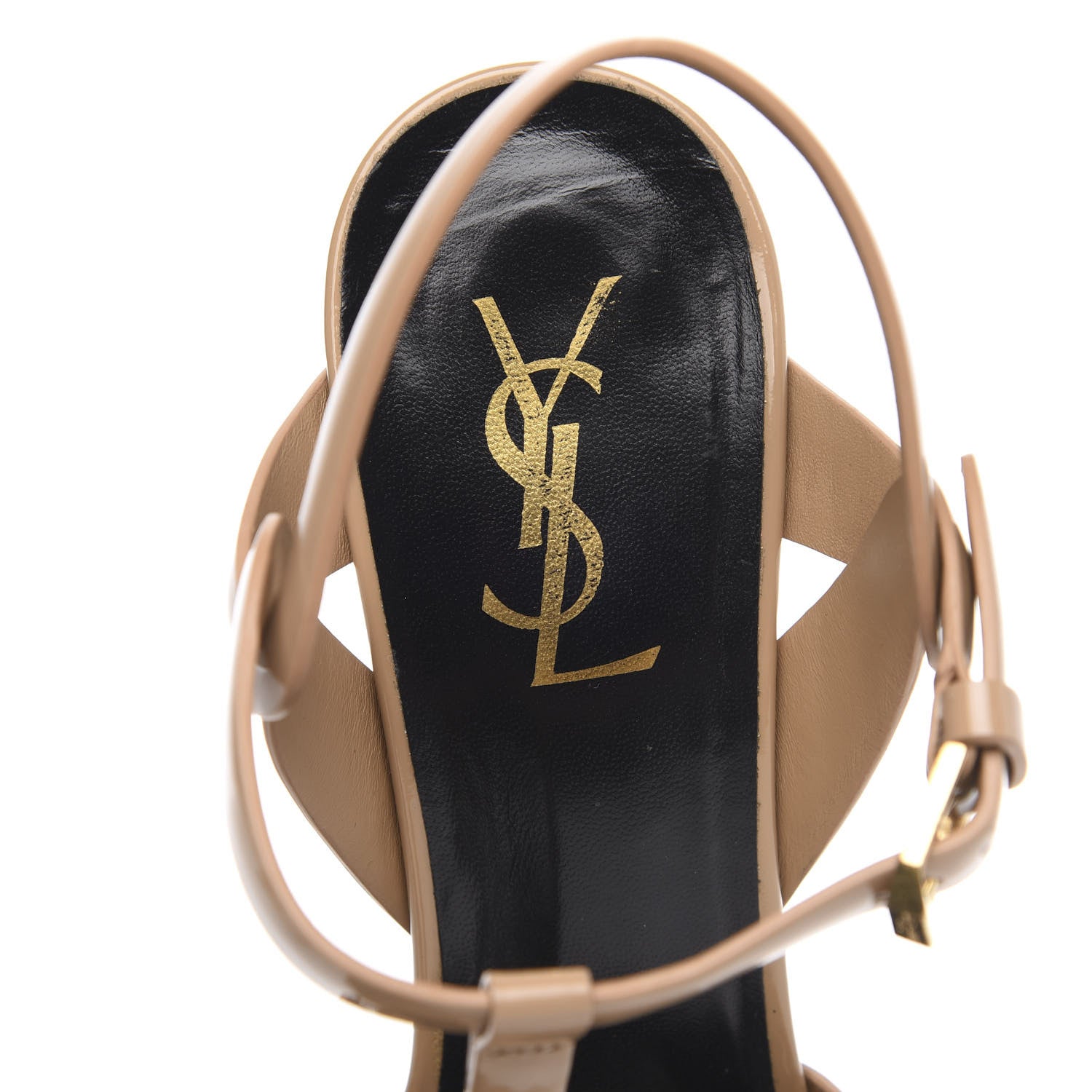 Saint Laurent Patent Tribute 75 Platform Sandals 40 Dark Nude 6 of 10