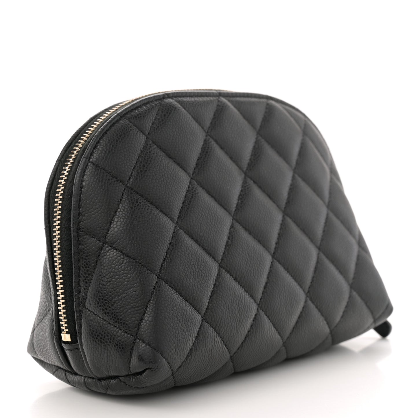 Caviar Quilted Cosmetic Case Black