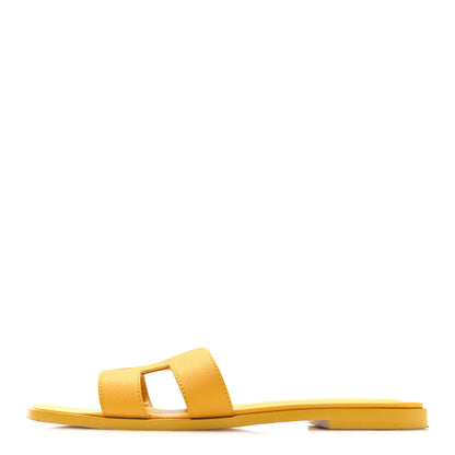 Hermes Epsom Oran Sandals 39 Jaune Sable 1 of 9