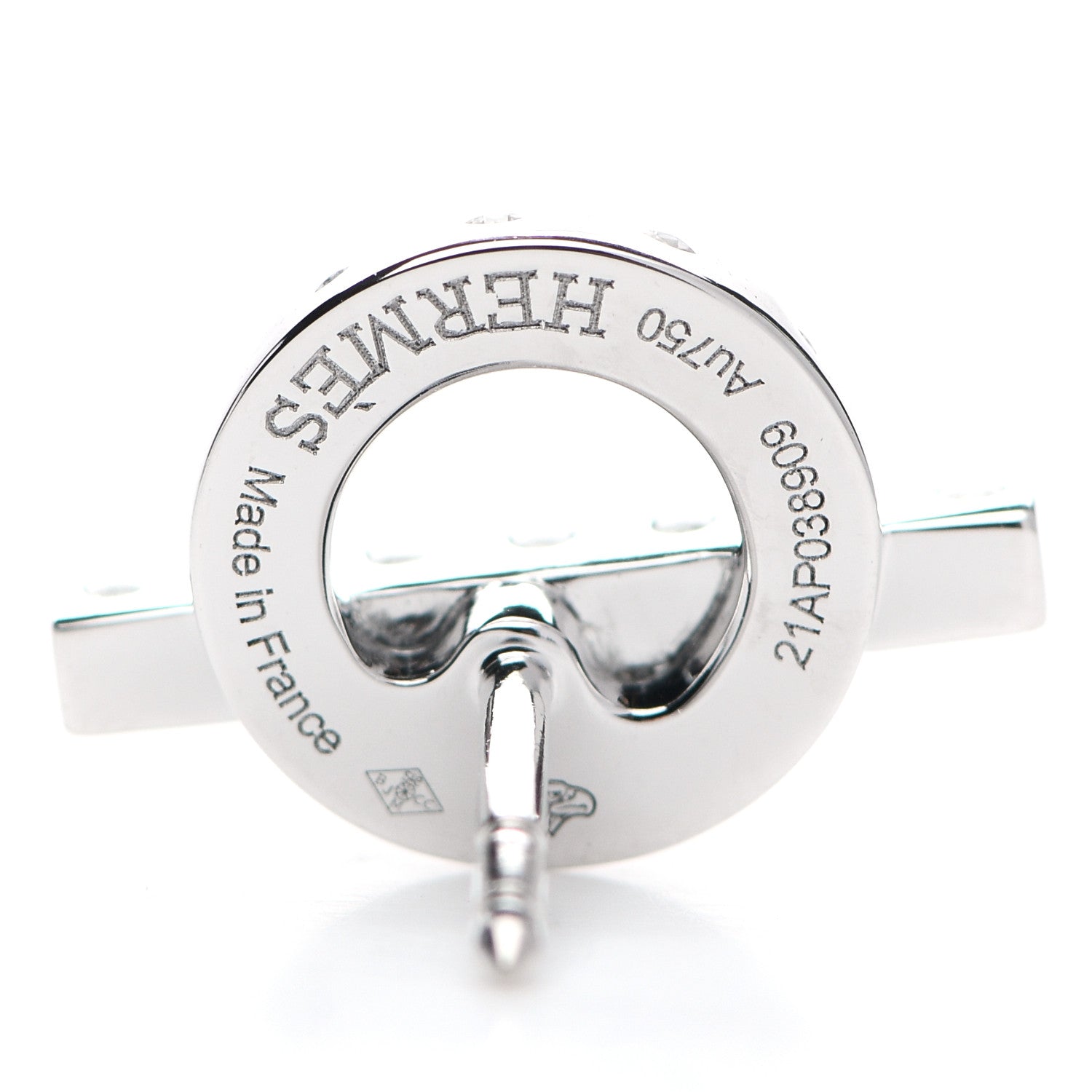 Hermes 18K White Gold Diamond Finesse Earrings 4 of 5