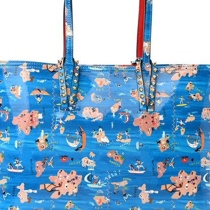 Christian Louboutin Patent Calfskin Small Greekaba Cabata Tote Blue 9 of 11