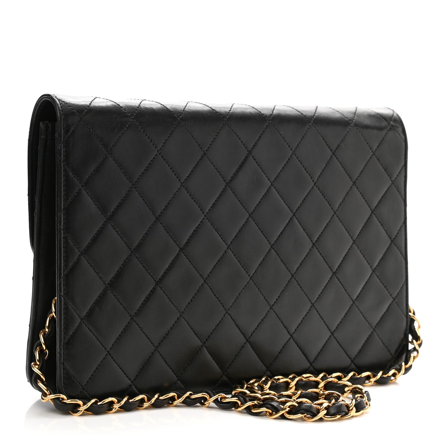 Lambskin Quilted Jumbo Single Flap Black