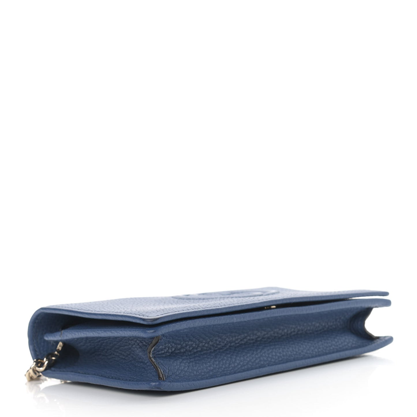 Pebbled Calfskin Soho Wallet on Chain Caspian
