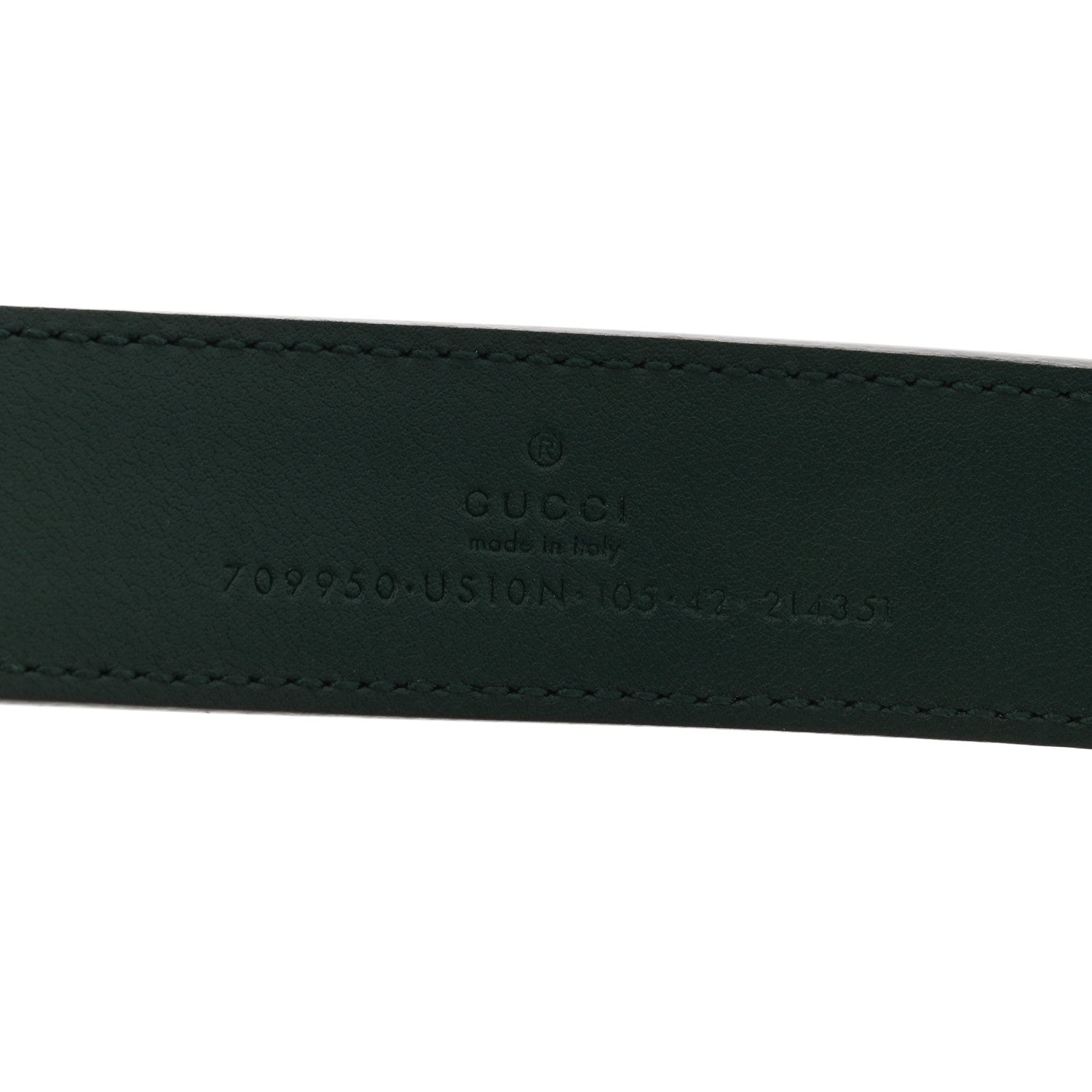 Gucci Ciny Lux Calfskin G Cube Memorable 25mm Belt 105 42 Vintage Green 4 of 5