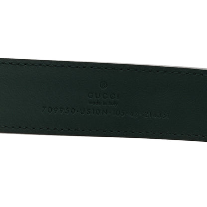 Gucci Ciny Lux Calfskin G Cube Memorable 25mm Belt 105 42 Vintage Green 4 of 5