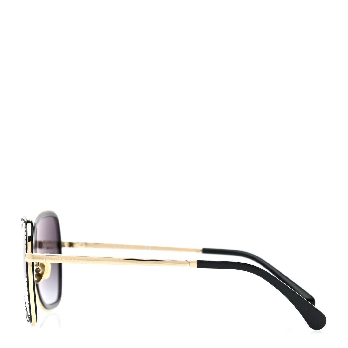 Square Frame Sequin Sunglasses 4277-B Gold Black