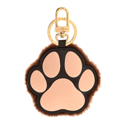 Louis Vuitton Shearling LV Paw Key Holder Bag Charm Brown 1 of 4