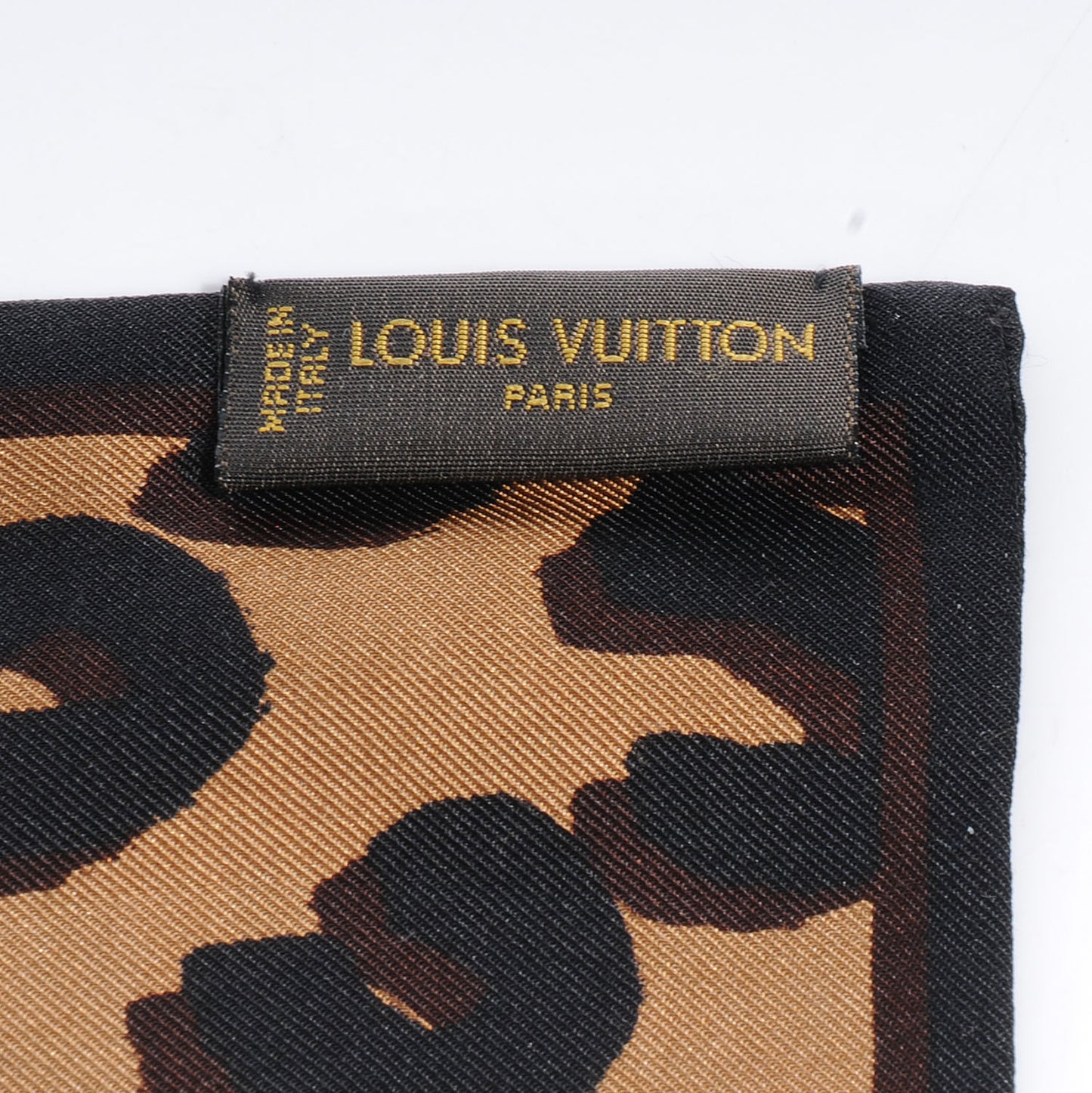 Silk Leopard Bandeau Scarf Marron