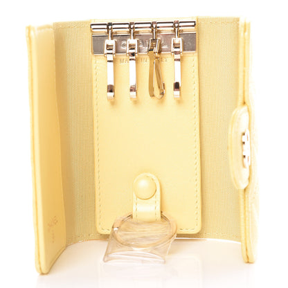 Chanel Iridescent Caviar Quilted Classic 4 Key Holder Wallet Yellow 5 of 9
