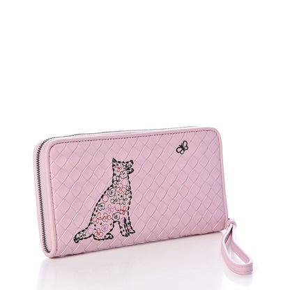 Bottega Veneta Nappa Intrecciato Zip Around Wallet Dragee 3 of 9