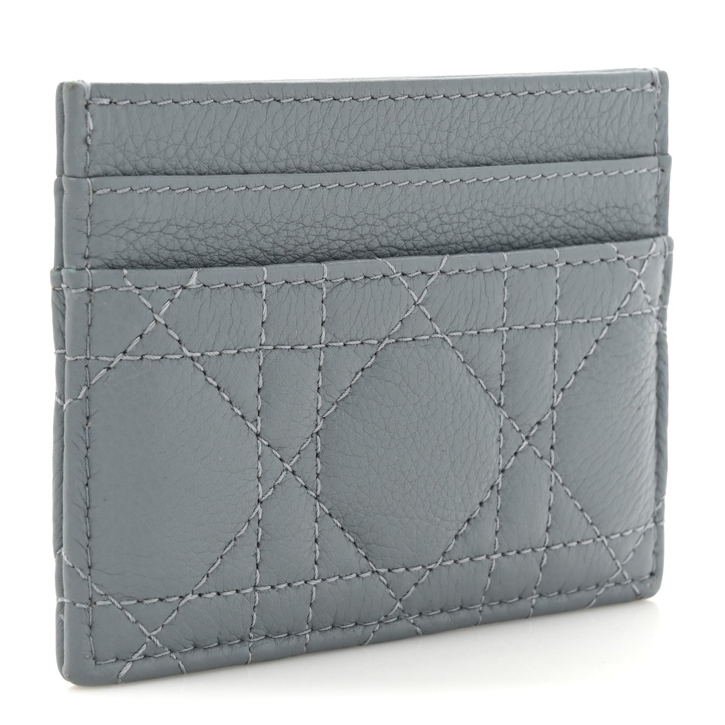 Supple Calfskin Cannage Caro Five-Slot Card Holder Cloud Blue