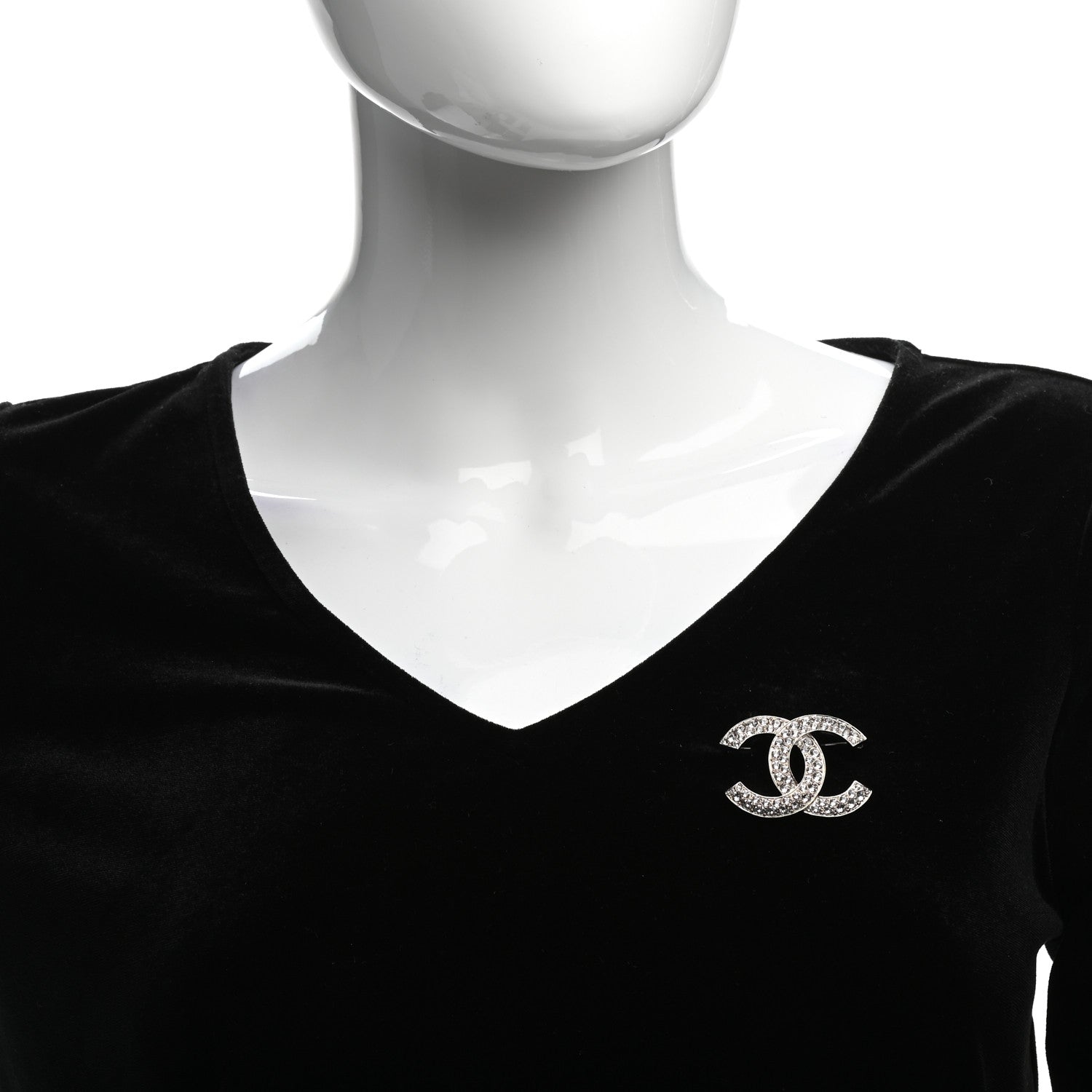 Chanel Crystal Palais Garnier CC Brooch Silver 2 of 6