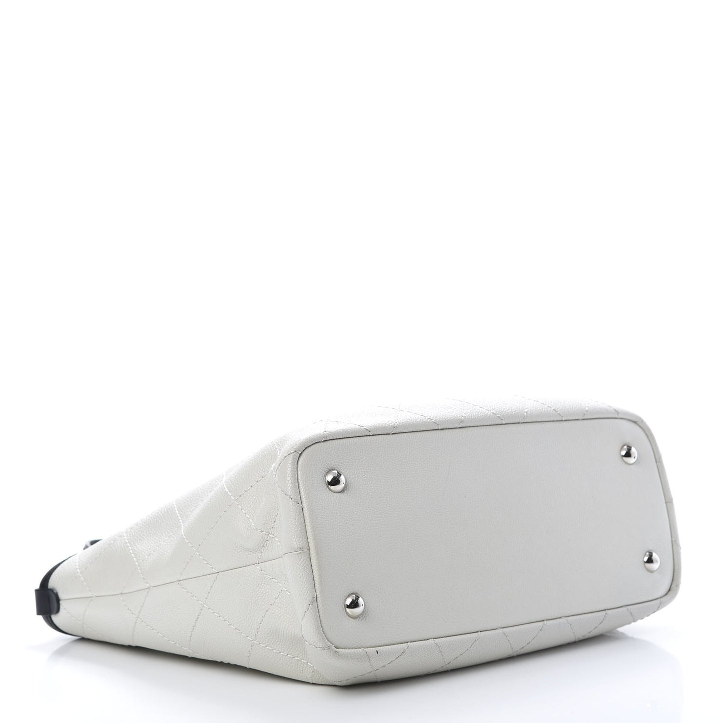 Grained Calfskin Shopping Fever Tote White