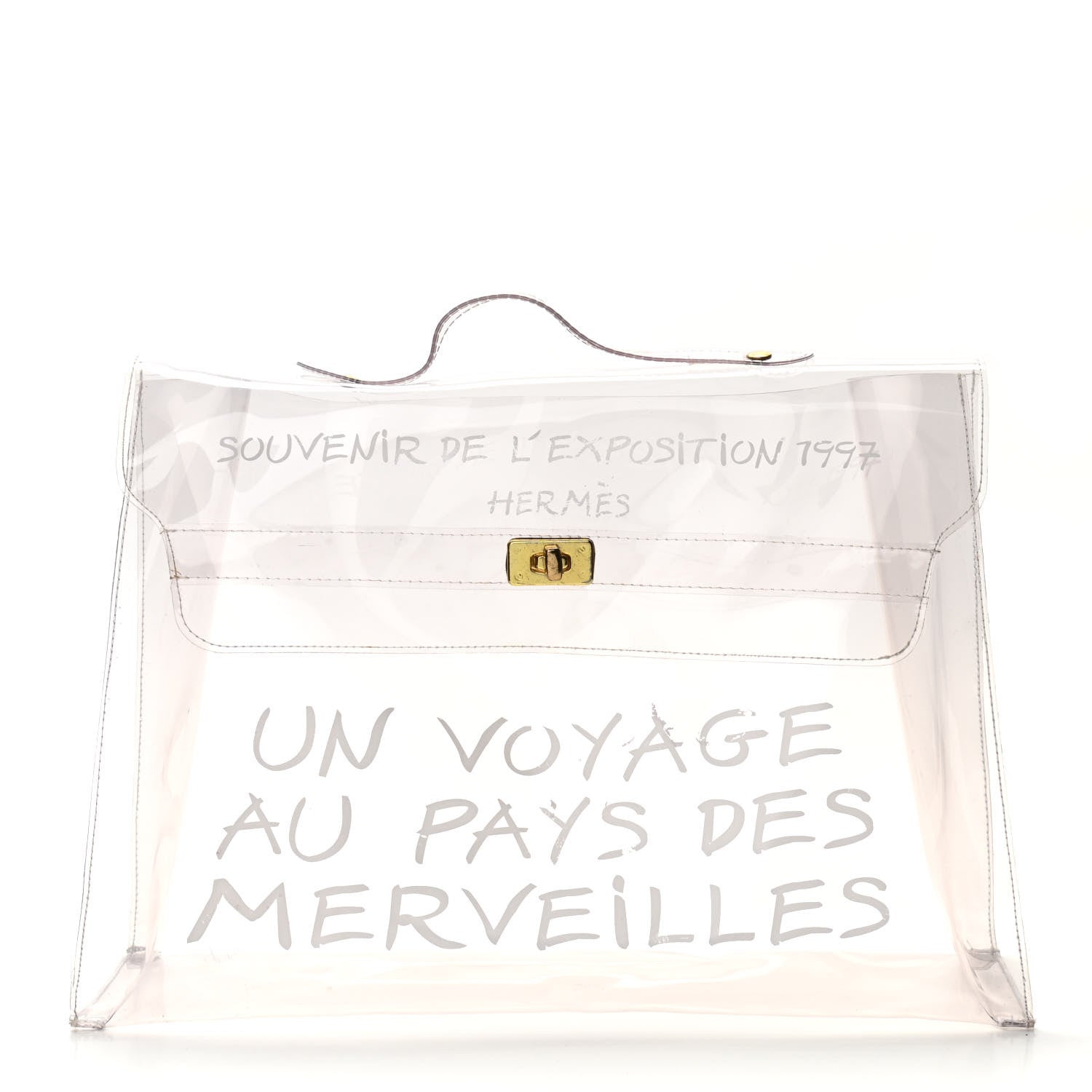 Hermes Vinyl Souvenir De L'Exposition Kelly Transparent 1 of 11