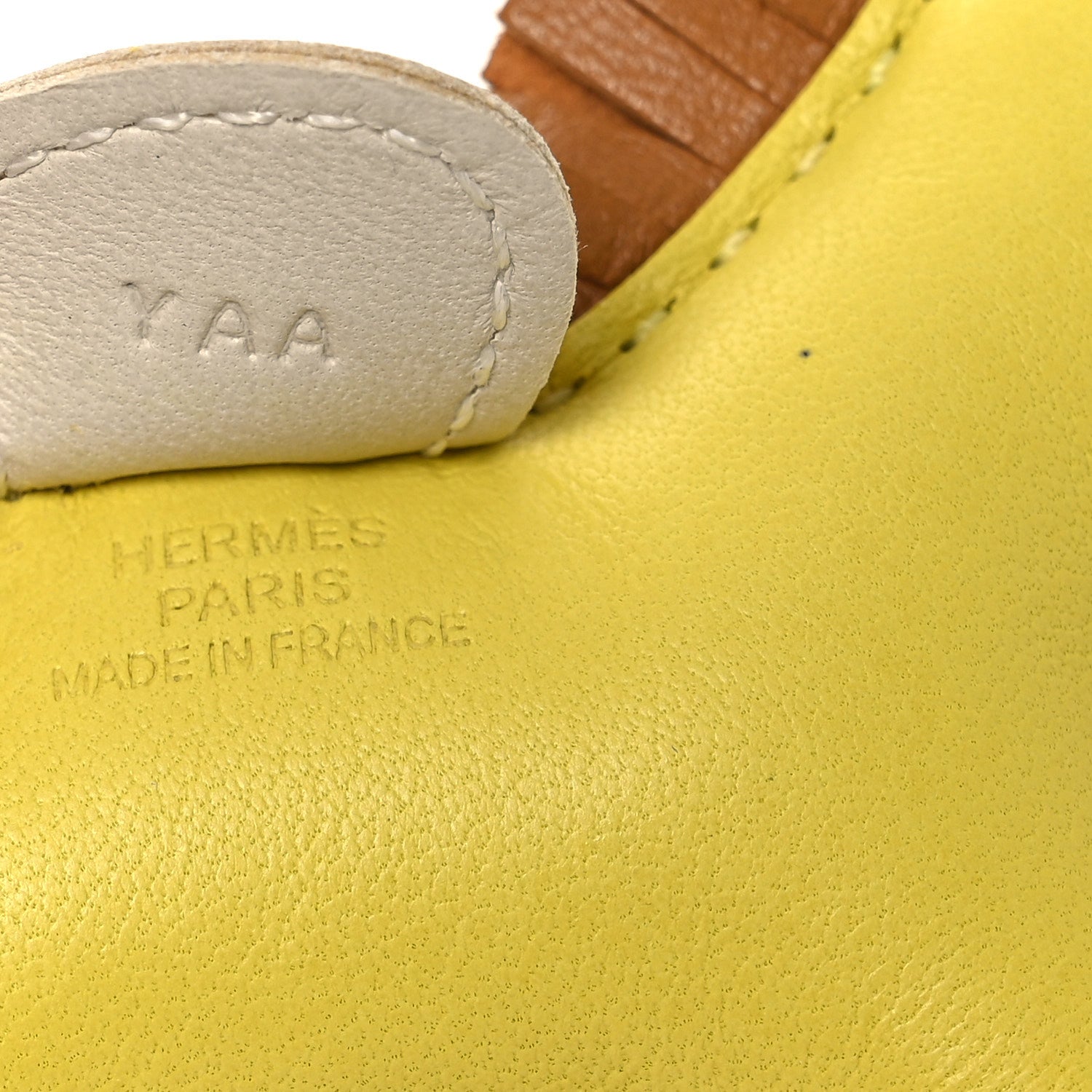 Hermes Milo Lambskin Grigri Rodeo Horse Bag Charm PM Lime Sesame